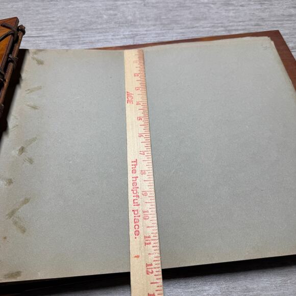 Vintage Wooden Photo Album Scrapbook Drawing Pad Hand-Painted Folk Art 16x12 - Picture 8 of 11